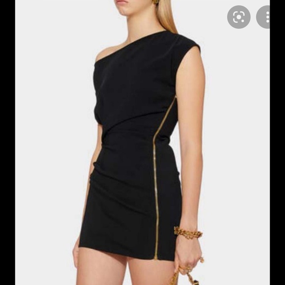 Versace Asymmetrical Black Dress